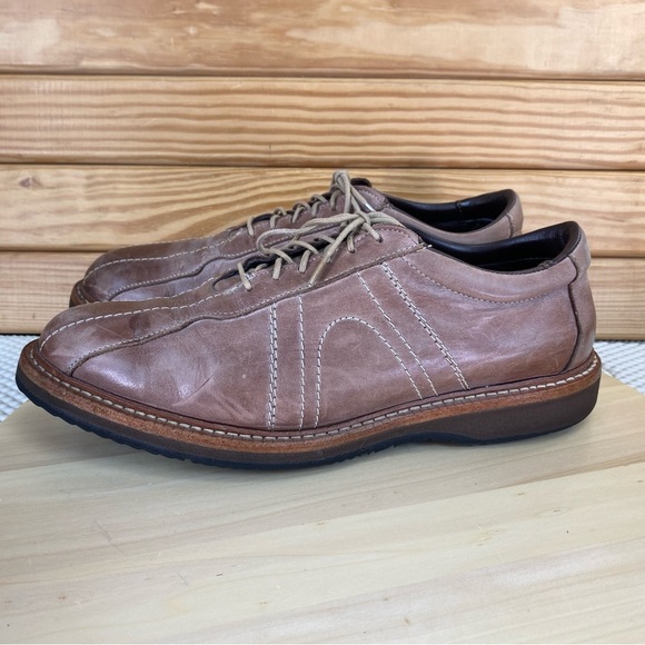 Allen Edmonds Voyager Antique Brown Leather Lace Up Oxfords Shoe Men's 10.5 WIDE - Picture 1 of 12